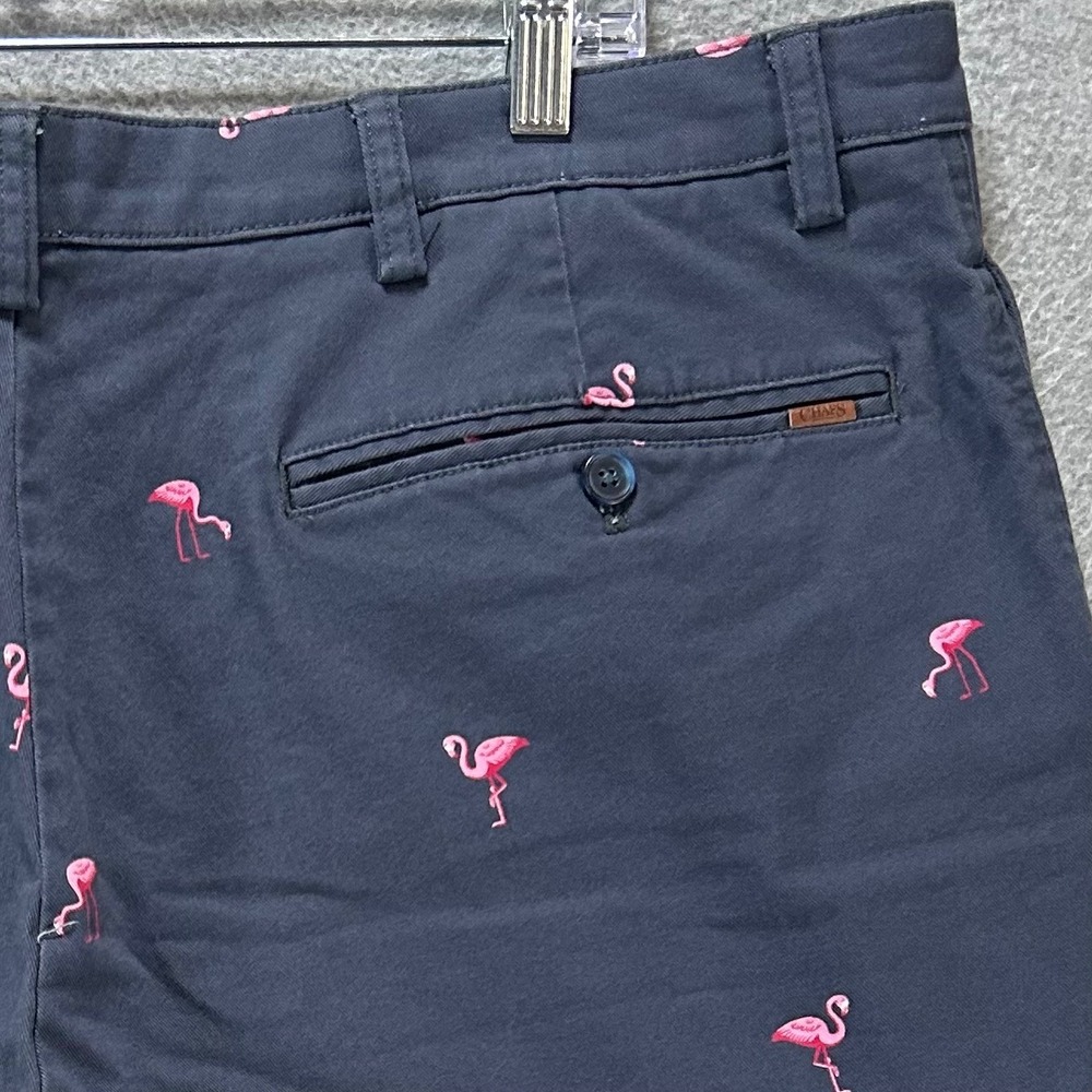 Chaps Shorts Flamingo Mens 40 Navy Blue Cotton Stretch Preppy Coastal